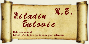 Miladin Bulović vizit kartica